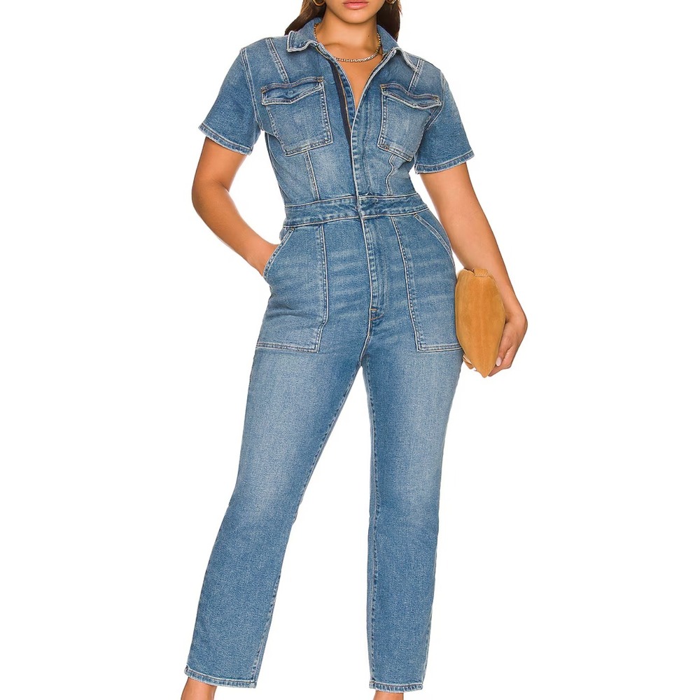Good American Fit For Success Jumpsuit Blue NWT Sz L